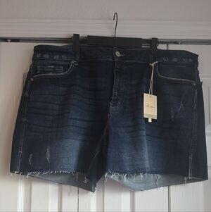Kancan Dark Blue Denim Women Shorts